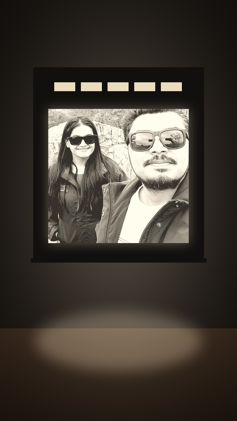 Lithophane of a couple at a mountain lookout