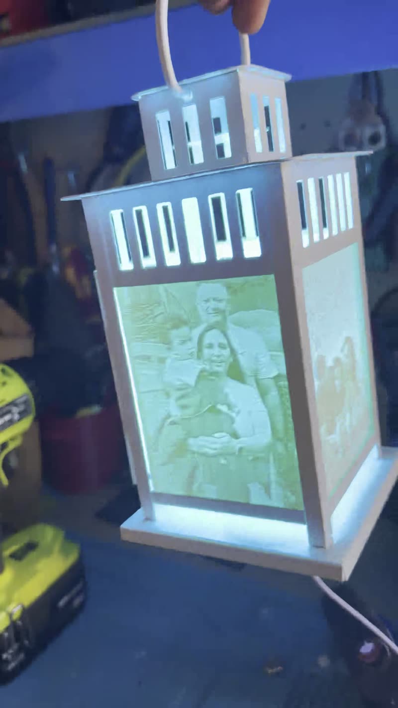 White lantern, family, gold light