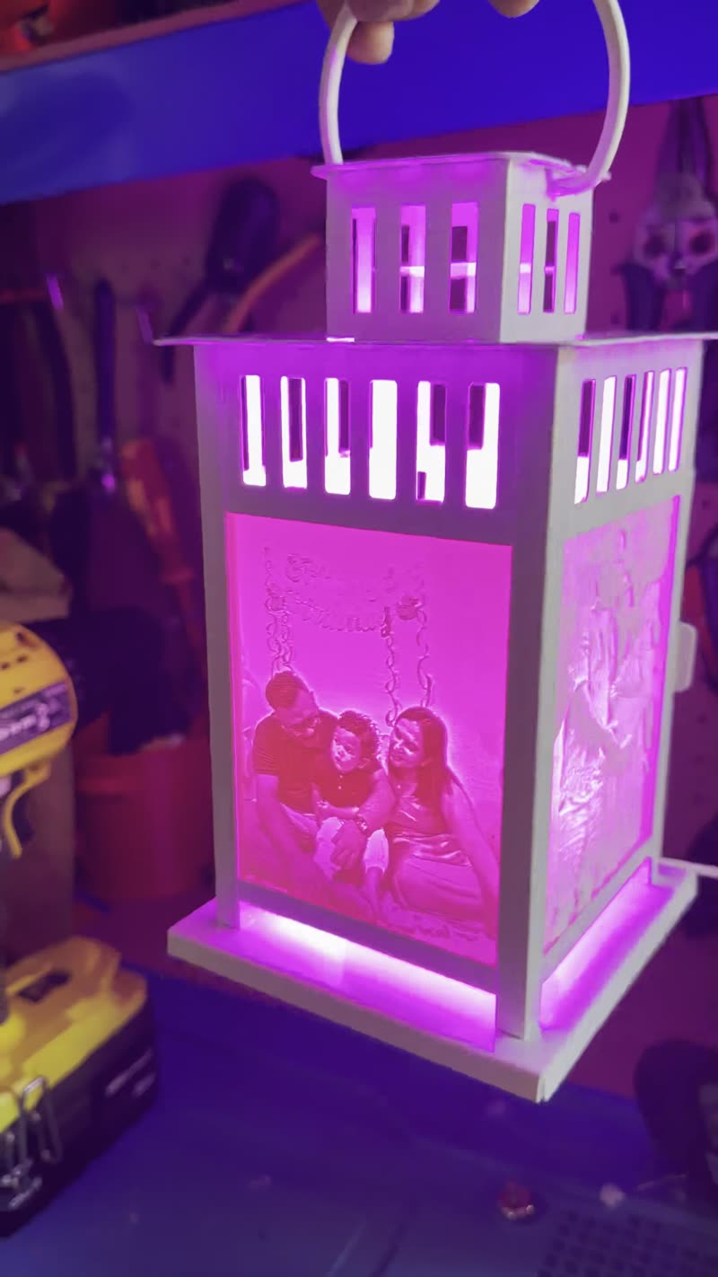 White lantern, family, rose light