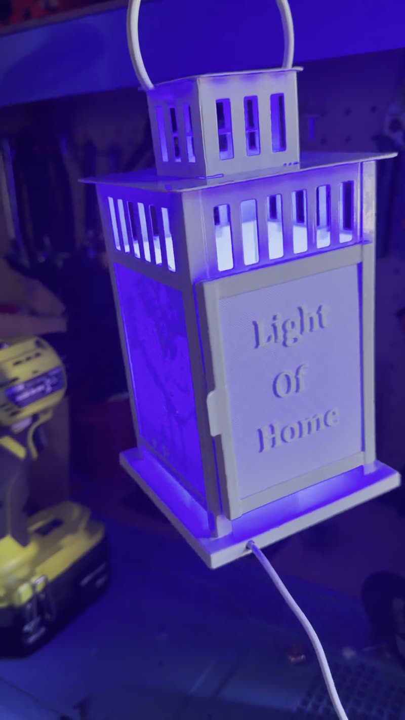 White lantern Light of Home door